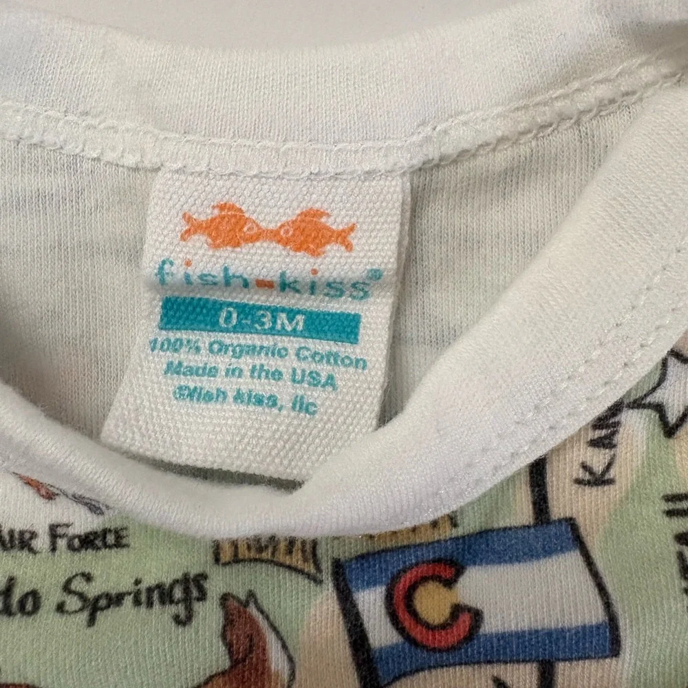 Fish Kiss Colorado Map Print Kids Bodysuit 0-3M